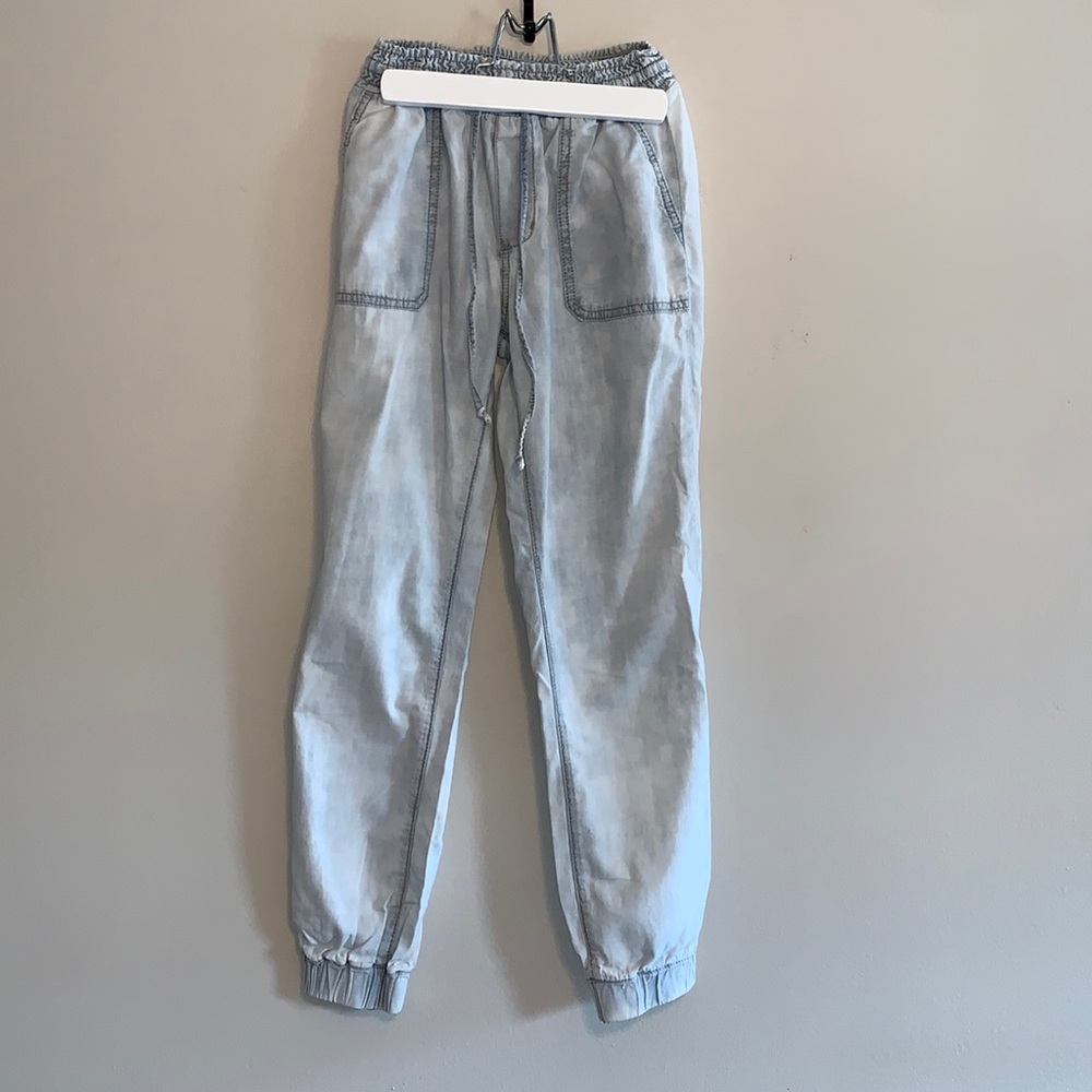 American Eagle Light Denim Jeans Drawstring Joggers Womens XXS